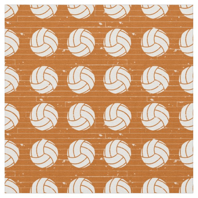 Tela Suelo de madera de voleibol Naranja quemado con pa (De cerca)