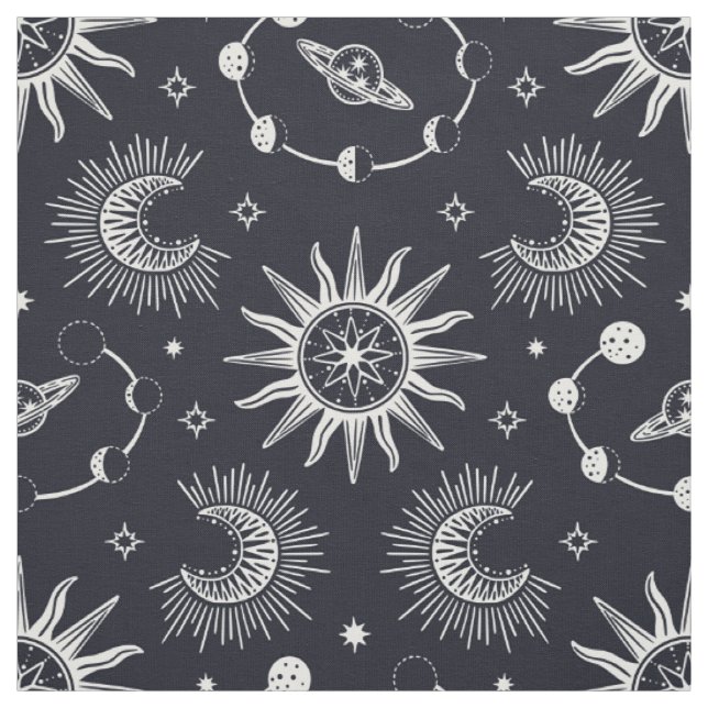 Tela Sueño celestial blanco y negro (Retal)