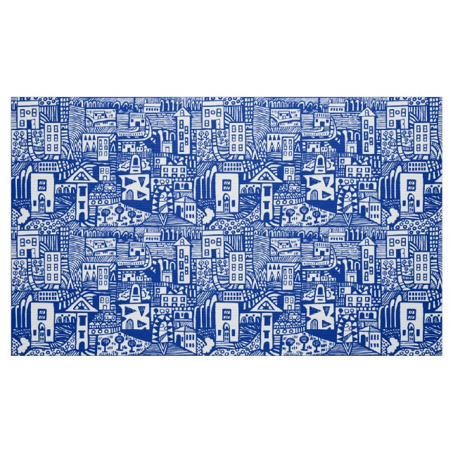 Tela Sueño urbano - Azul marino ("Cuarto gordo" (fat quarter))