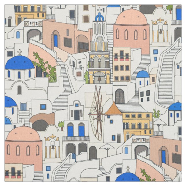 Tela Sueños de Santorini (Retal)