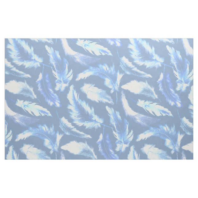 Tela sueños dulces - plumas de cianotipo : ("Cuarto gordo" (fat quarter))