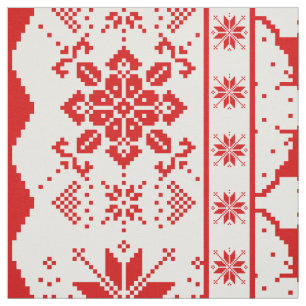 Tela Suéter de punto para Navidades rojos
