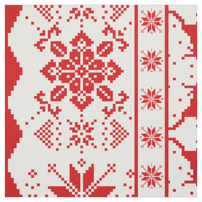 Tela Suéter de punto para Navidades rojos (Retal)