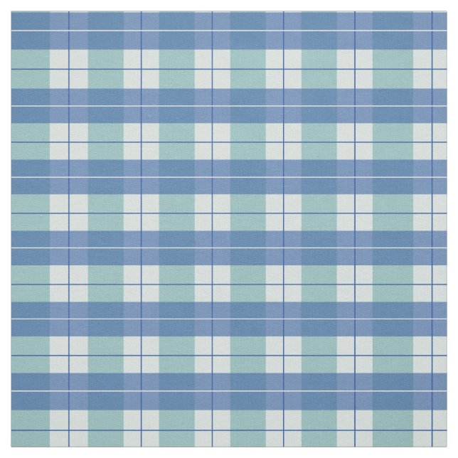 Tela Summer Blue Checkered Gingham Plaid (Retal)