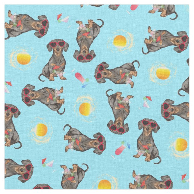 Tela Summer Dachshund (De cerca)