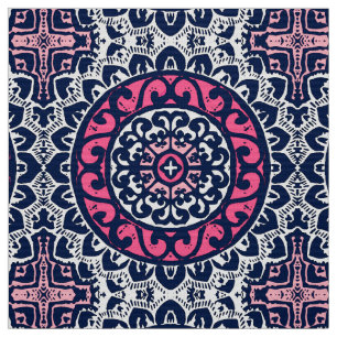 Tela Sun Mandala, Fuchsia, Marina y Blanco del Suroeste