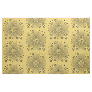 Tela Sun Stars Noche de la antigüedad Cielo Medieval Zo