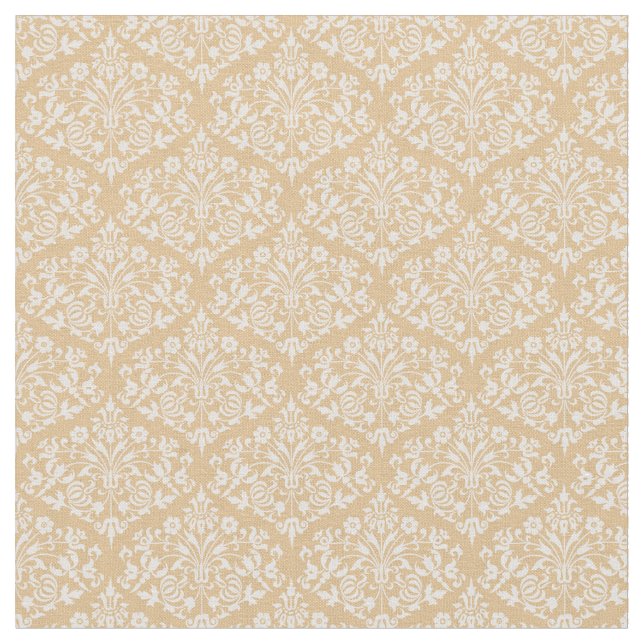 Tela Sunflower Yellow Damask (De cerca)