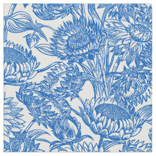 Tela Sunflowers Blue Toile