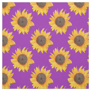Tela Sunflowers dorados en morado