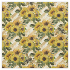 Tela Sunflowers Yellow Gold Stristris Watercolor