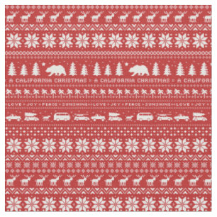 Tela Sunny California Cute Navidades Holiday Pattern
