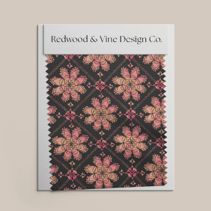 Tela Sunrise Exotic Lotus Flower Watercolor negro