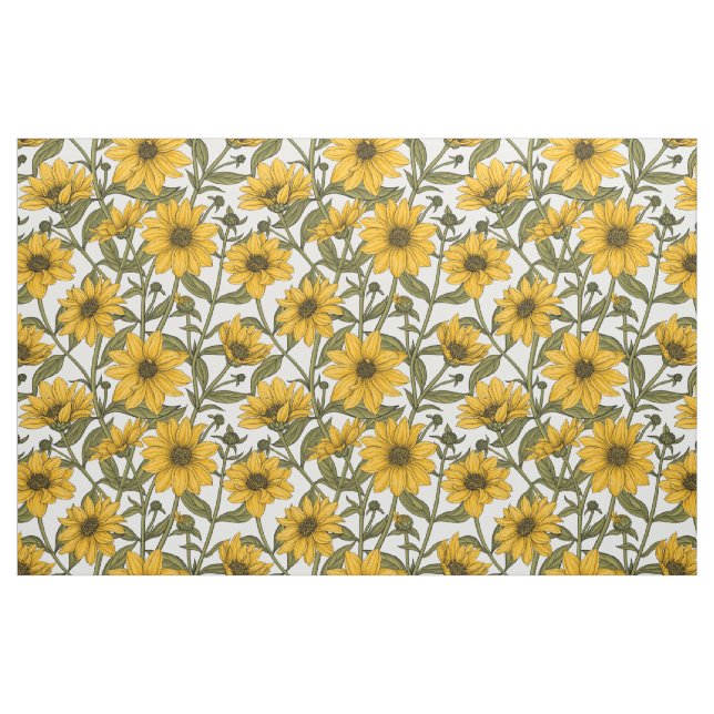 Tela Sunroot, girasol salvaje en blanco roto ("Cuarto gordo" (fat quarter))