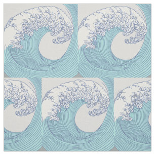 Tela Surf asiático japonés ondea arte oceánico