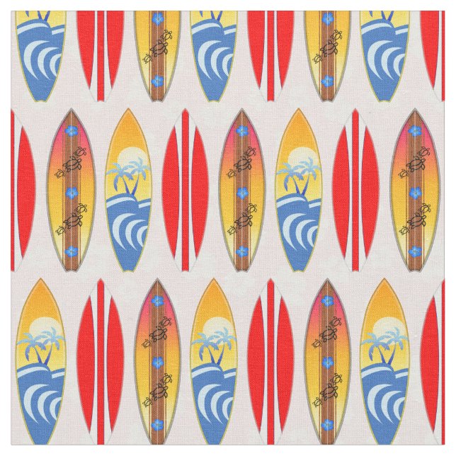 Tela Surfboards retro rosado Hibiscus (De cerca)