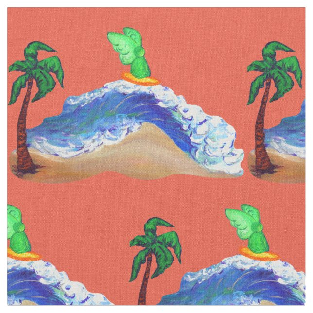 Tela Surfing Archangel Raphael Art Fabric Material (De cerca)