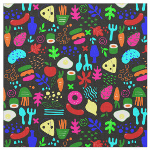 Tela sushi de fruta de arte pop caprichoso