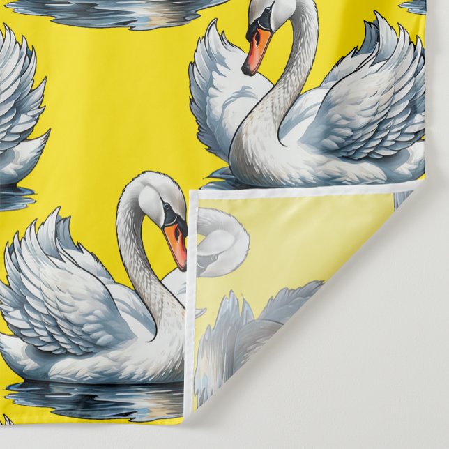 Tela Swan Birds Pattern Design On Yellow  (Subido por el creador)