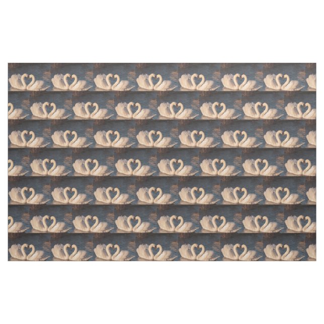 Tela Swans & Love Fabric ("Cuarto gordo" (fat quarter))