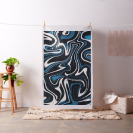 Tela Swirls azul, negro y blanco