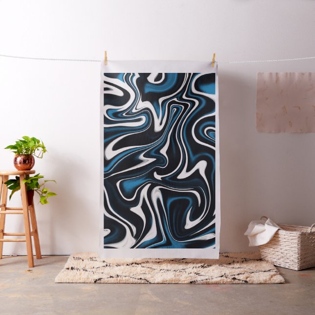 Tela Swirls azul, negro y blanco (In Situ)