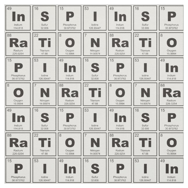Tela Tabla química periódica de elementos: InSPIRaTiON (Retal)