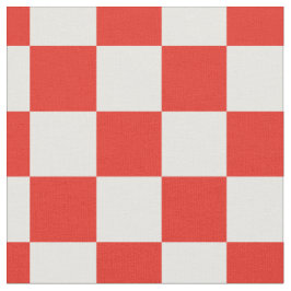 Tela Tablero de fresa en rojo y marfil coordinado