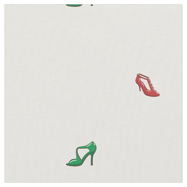 Tela tacones rojos y verdes (De cerca)
