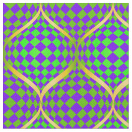 Tela Taffi Op Art Morado Verde y Amarillo