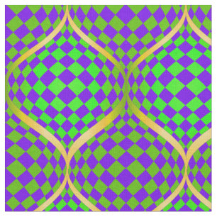 Tela Taffi Op Art Morado Verde y Amarillo