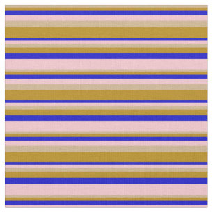 Tela Tan, Dark Goldenrod, Blue y Pink Stripes