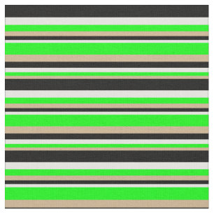 Tela Tan, Lime, Mint Cream y Patrón Lineado Negro