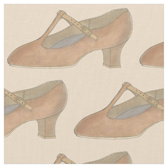 Tela Tan Musical Teatro T-Strap Carácter Dance Shoe (De cerca)