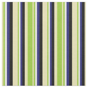 Tela Tan, verde, blanco, azul y negro de medianoche