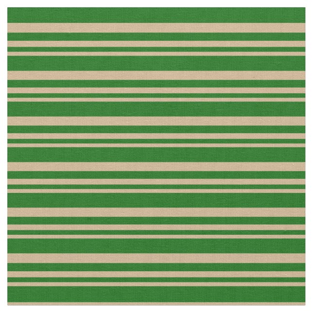 Tela Tan y franjas verdes oscuras (De cerca)