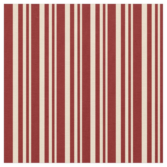 Tela Tan y patrón maroon rayado/lineal (De cerca)