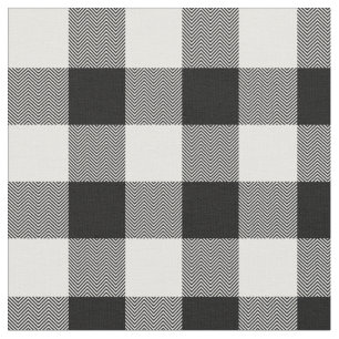 Tela Tapado de búfalo de chevron blanco y negro