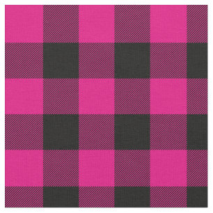 Tela Tapado de búfalo negro y rosa caliente