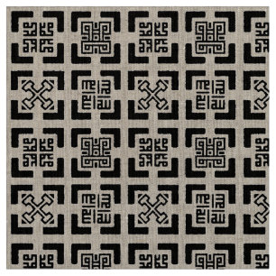 Tela Tapiz Adinkra-Kufic de línea natural