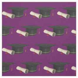 Tela Tapón de graduación y Diploma en Púrpura