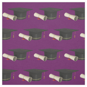 Tela Tapón de graduación y Diploma en Púrpura