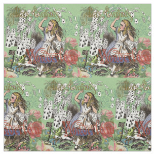 Tela tarjetas alice conejo de sombrerero de wonderland