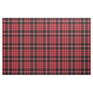 Tela Tartan a cuadros escocés rojo y negro