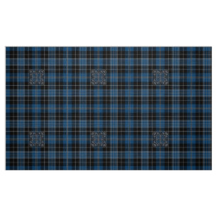 Tela Tartan Azul Clero con Patrón