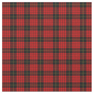 Tela Tartan Clan MacQueen Plaid Pattern Red Black Check