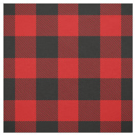 Tela Tartán de comprobación de búfalo XL rojo y negro