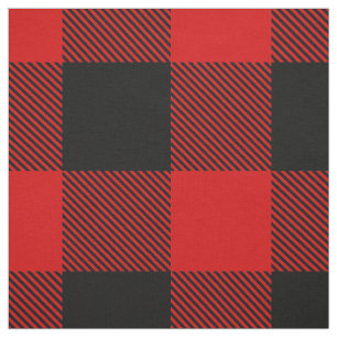 Tela Tartán de comprobación de búfalo XXL rojo y neg
