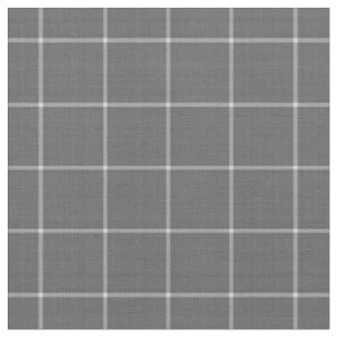 Tela Tartan de cuadros audaz de carbón y gris