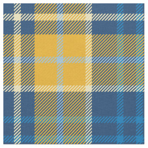 Tela Tartán del azul y del oro
